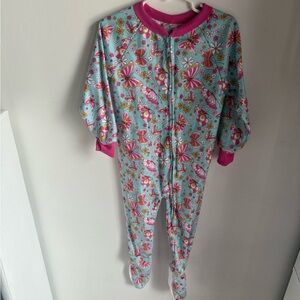 Kids Floral One Piece Pajama - Pink and Blue